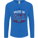 Made in the USA America American Mens Long Sleeve T-Shirt Royal Blue