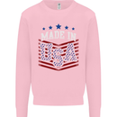 Made in the USA America American Mens Sweatshirt Jumper Light Pink