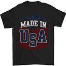 Made in the USA America American Mens T-Shirt Cotton Gildan Black