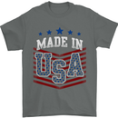 Made in the USA America American Mens T-Shirt Cotton Gildan Charcoal