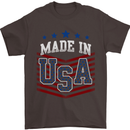 Made in the USA America American Mens T-Shirt Cotton Gildan Dark Chocolate