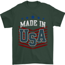 Made in the USA America American Mens T-Shirt Cotton Gildan Forest Green