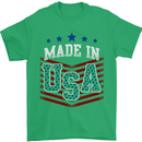 Made in the USA America American Mens T-Shirt Cotton Gildan Irish Green