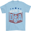 Made in the USA America American Mens T-Shirt Cotton Gildan Light Blue
