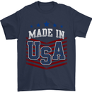 Made in the USA America American Mens T-Shirt Cotton Gildan Navy Blue