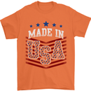 Made in the USA America American Mens T-Shirt Cotton Gildan Orange