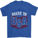 Made in the USA America American Mens T-Shirt Cotton Gildan Royal Blue