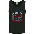 Made in the USA America American Mens Vest Tank Top Black
