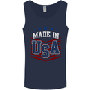 Made in the USA America American Mens Vest Tank Top Navy Blue