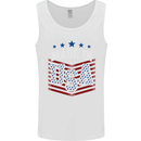 Made in the USA America American Mens Vest Tank Top White