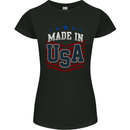 Made in the USA America American Womens Petite Cut T-Shirt Black
