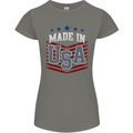 Made in the USA America American Womens Petite Cut T-Shirt Charcoal