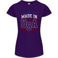 Made in the USA America American Womens Petite Cut T-Shirt Purple