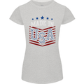 Made in the USA America American Womens Petite Cut T-Shirt Sports Grey