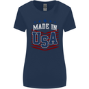 Made in the USA America American Womens Wider Cut T-Shirt Navy Blue