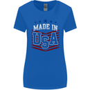 Made in the USA America American Womens Wider Cut T-Shirt Royal Blue