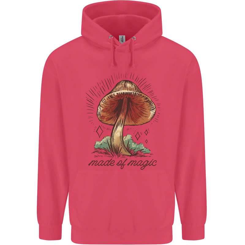 Made of Magic Mushrooms LSD Trippy Childrens Kids Hoodie Heliconia
