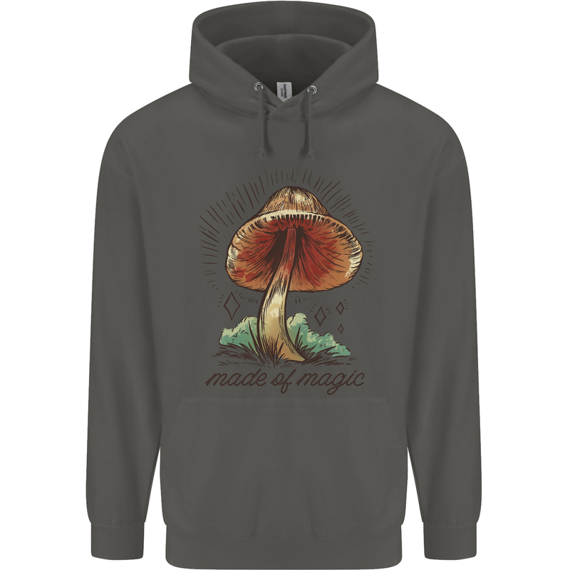 Made of Magic Mushrooms LSD Trippy Childrens Kids Hoodie Storm Grey