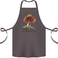 Made of Magic Mushrooms LSD Trippy Cotton Apron 100% Organic Dark Grey