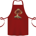 Made of Magic Mushrooms LSD Trippy Cotton Apron 100% Organic Maroon