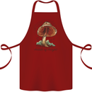 Made of Magic Mushrooms LSD Trippy Cotton Apron 100% Organic Maroon