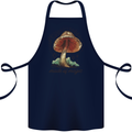 Made of Magic Mushrooms LSD Trippy Cotton Apron 100% Organic Navy Blue