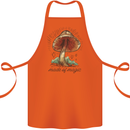 Made of Magic Mushrooms LSD Trippy Cotton Apron 100% Organic Orange