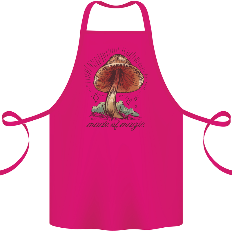 Made of Magic Mushrooms LSD Trippy Cotton Apron 100% Organic Pink