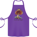 Made of Magic Mushrooms LSD Trippy Cotton Apron 100% Organic Purple