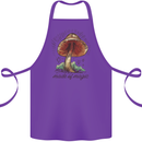 Made of Magic Mushrooms LSD Trippy Cotton Apron 100% Organic Purple