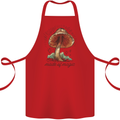 Made of Magic Mushrooms LSD Trippy Cotton Apron 100% Organic Red