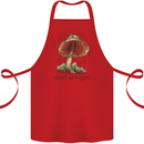 Made of Magic Mushrooms LSD Trippy Cotton Apron 100% Organic Red