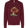Made of Magic Mushrooms LSD Trippy Kids Sweatshirt Jumper Maroon