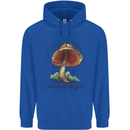 Made of Magic Mushrooms LSD Trippy Mens 80% Cotton Hoodie Royal Blue
