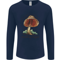 Made of Magic Mushrooms LSD Trippy Mens Long Sleeve T-Shirt Navy Blue
