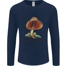 Made of Magic Mushrooms LSD Trippy Mens Long Sleeve T-Shirt Navy Blue