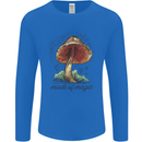 Made of Magic Mushrooms LSD Trippy Mens Long Sleeve T-Shirt Royal Blue