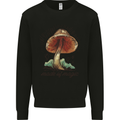 Made of Magic Mushrooms LSD Trippy Mens Sweatshirt Jumper Black