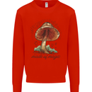 Made of Magic Mushrooms LSD Trippy Mens Sweatshirt Jumper Bright Red