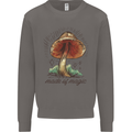 Made of Magic Mushrooms LSD Trippy Mens Sweatshirt Jumper Charcoal