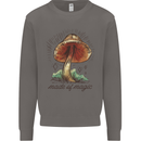 Made of Magic Mushrooms LSD Trippy Mens Sweatshirt Jumper Charcoal
