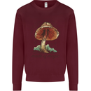 Made of Magic Mushrooms LSD Trippy Mens Sweatshirt Jumper Maroon