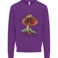 Made of Magic Mushrooms LSD Trippy Mens Sweatshirt Jumper Purple