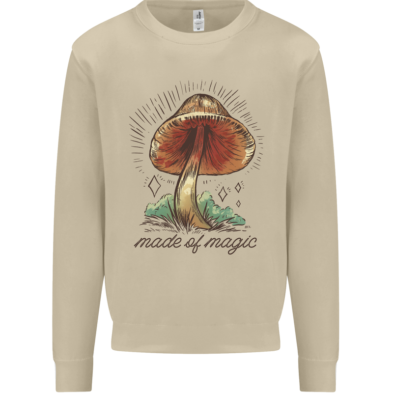 Made of Magic Mushrooms LSD Trippy Mens Sweatshirt Jumper Sand