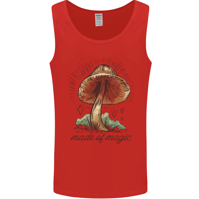 Made of Magic Mushrooms LSD Trippy Mens Vest Tank Top Red