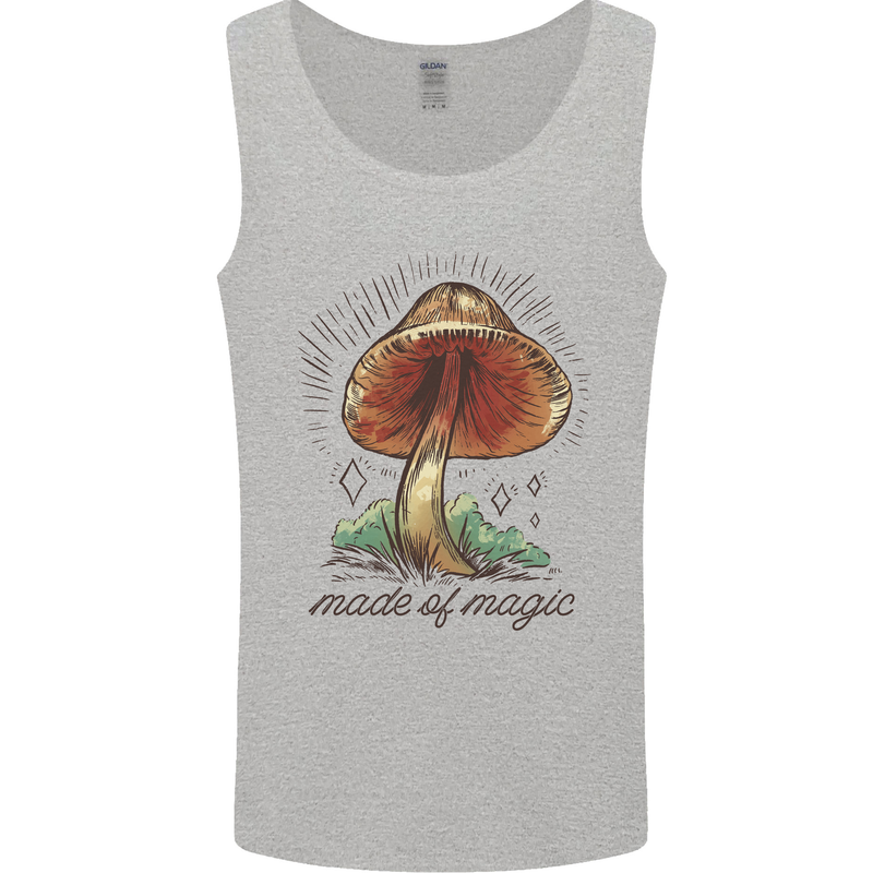 Made of Magic Mushrooms LSD Trippy Mens Vest Tank Top Sports Grey