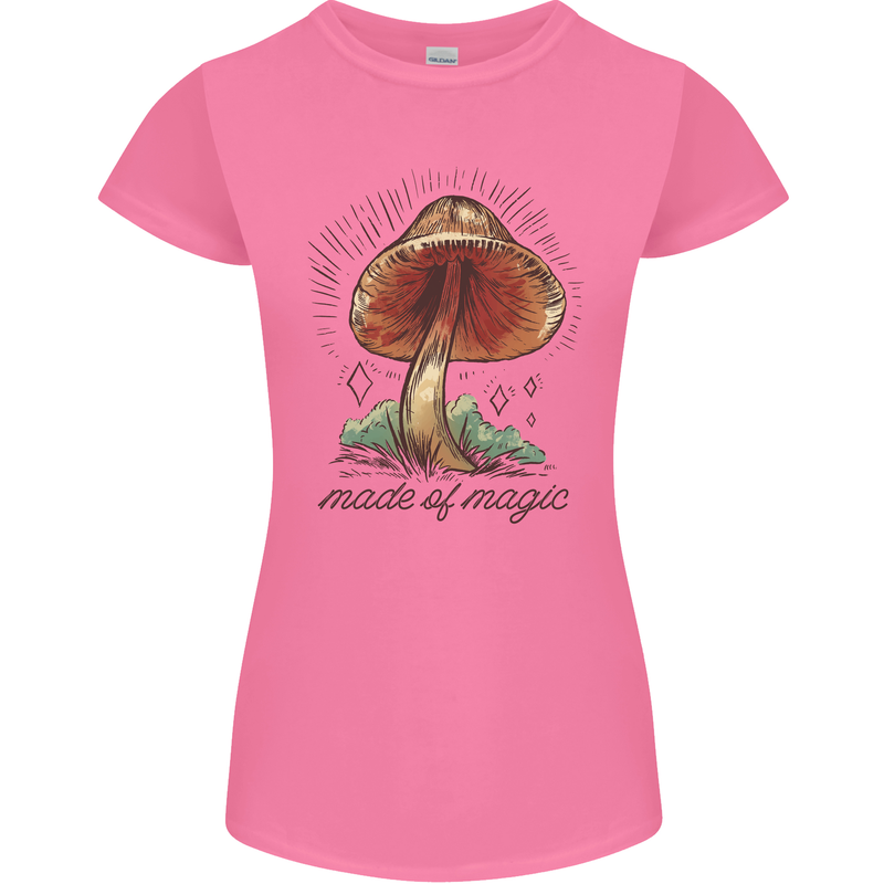 Made of Magic Mushrooms LSD Trippy Womens Petite Cut T-Shirt Azalea