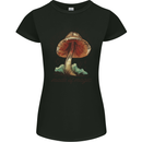 Made of Magic Mushrooms LSD Trippy Womens Petite Cut T-Shirt Black
