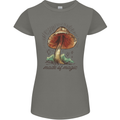 Made of Magic Mushrooms LSD Trippy Womens Petite Cut T-Shirt Charcoal