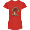 Made of Magic Mushrooms LSD Trippy Womens Petite Cut T-Shirt Red